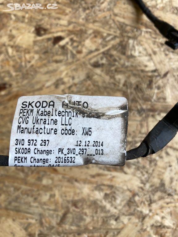 Škoda Superb III,3 kabeláž dveří